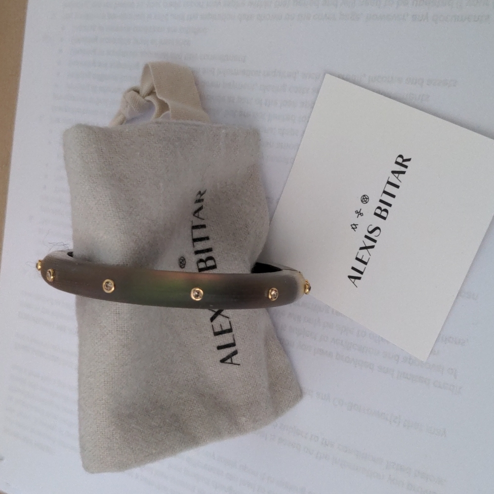 Green Lucite Bangle by Alexis Bittar